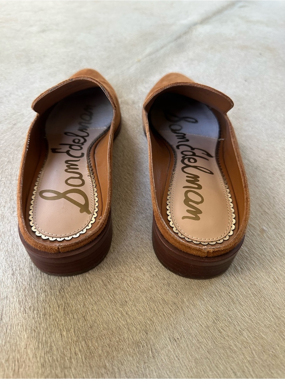 Cognac Suede Mules - Picture 7 of 8